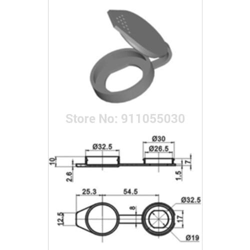 Diameter 19mm Plastic black waterproof cover for outdoor MS403 MS103 cam lock WP003 outdoor switch lock water proof cap 1 PC