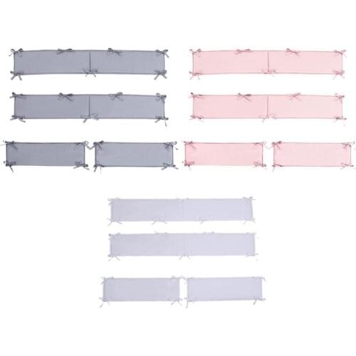 2021 NEW Baby Crib Liner Raised Crib Liner Solid Color Washable Baby Crib Bumper Guard Pad Toddler Bed Accessory