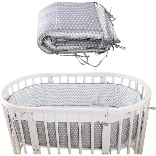 Baby Crib Bumper Pads Breathable Soft Cotton Machine Washable Crib Liner Protector Pad For Boys Girls Bedding