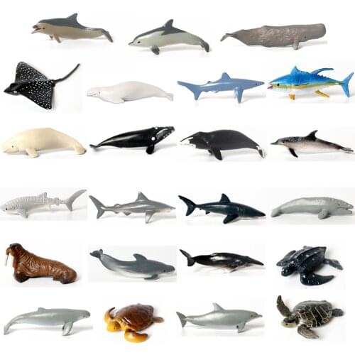 23pcs Realistic Whales and Dolphins,Spotted,turtle,Orca,Beluga,Humpback,walrus Ocean Sea Animals Educational Cognitive Toys
