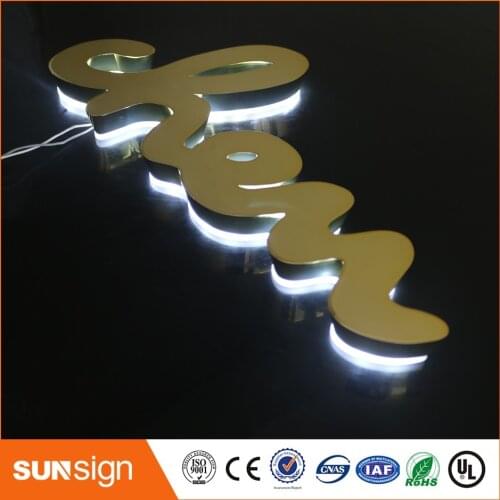 Advertising outdoor stainless steel Backlit LED light letters sign