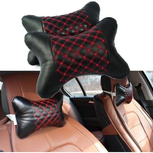 Neck 28*18*9cm Accessory Pillow Elasticity Headrest Support Cushion Pad Black+Red Line Universal
