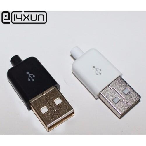 10pcs/lot DIY USB 2.0 A Male Assembly Adapter Connector Plug Socket Nickel-plated Gold Plated