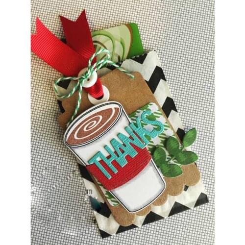 Thanks Tag Metal Cutting Dies Silver Stencil For Scrapbooking Abulm Photo Paper Card Craft Fun DIY Metal Die Decoration