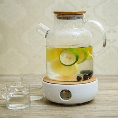 Glass Teapot 1L/1.5L Big Transparent Borosilicate Heat-Resistant Large Clear Flower Set Puer Kettle Office Home Tool