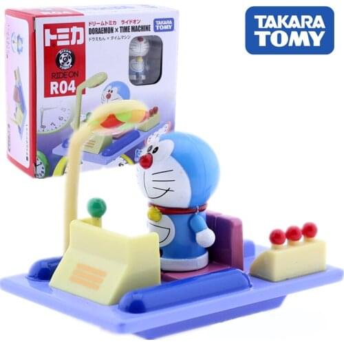 Takara Tomy Tomica Ride On R04 Doraemon Time Machine Model Kit Jingle Cat Robot Toy CAR Diecast Anime Figure Mould