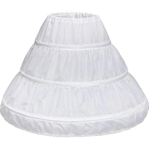 Princess Skirt Petticoat Girls Wedding Dress with Hoop Skirts Accessories Drawstring Adjustable Waist Lining