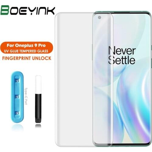 For OnePlus 9 Pro UV Glass Screen Protector Liquid Full Glue UV Tempered Glass For OnePlus 8 7T 7 Pro Oneplus9 Screen Protector