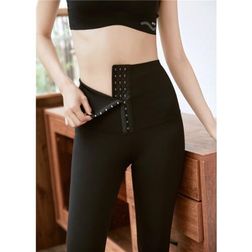 Breasted Corset Waist Waistband Riding Pants Elastic Shark Skin Leggings Women Wear Sports Fitness Breeches