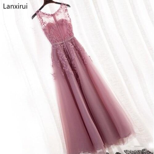 New Arrival party Dress Scoop Sleeveless Cheap Chiffon A Line Dress Floor Length vestidos de fiesta de noche