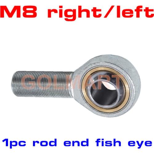 1pc M8 SA8T/K hole 8mm metric fish eye external Rod Ends bearing male thread ball Oscillating joint bearing right left hand