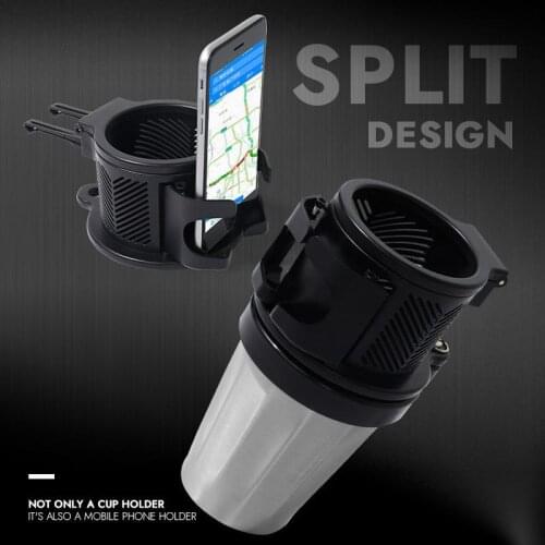 2in1 Vehicle-mounted Water Cup Drink Bottle Holder Automotive Multifunctional Rotating Dual Cup Mount Universal Organizer Holder