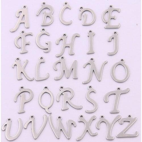 26Pcs English Letter 10Pcs Arabic Numerals 316 Stainless Steel Metal Stamping Blanks Diy Charm Pendant Necklace Accessories