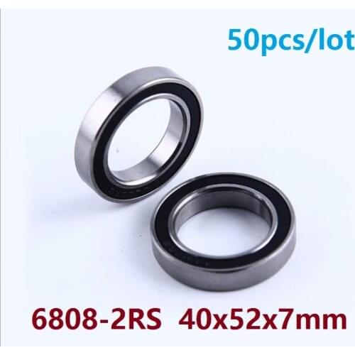 50pcs/lot 6808-2RS 6808RS 6808 2RS RS ball bearing 40*52*7 mm Deep Groove Ball Bearing 40x52x7