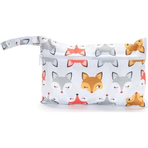 50pcs Mini Diaper Wet Bag Reusable Waterproof PUL Single Pocket Zipper Stroller Travel Bags Washable Diaper Nappy Bag Wetbag