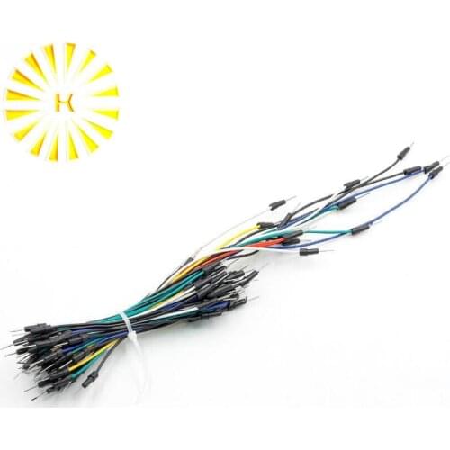 65pcs/Lot New Solderless Flexible Breadboard Jumper wires Cables Bread plate line Connector