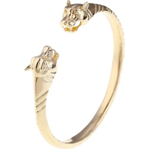 African Leopard Bangles Women Men Charm African Gold Color Jewelry Ethiopian Fashion Congo Animal Jewelry