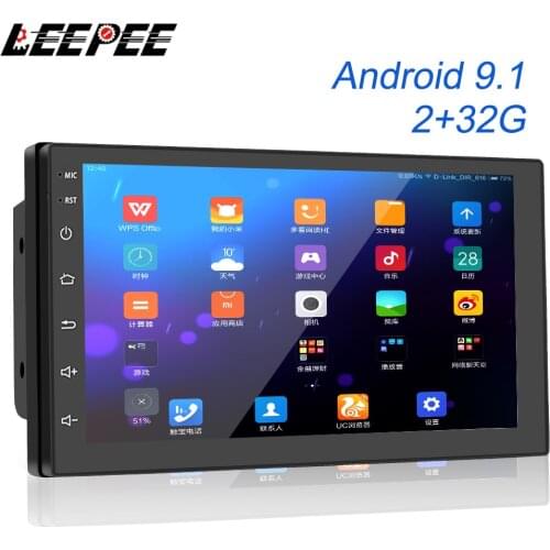 LEEPEE 2 din Car Radio Android Multimedia Player Android 9.1 Bluetooth Wifi GPS Navigation Universal 7" audio Navigation