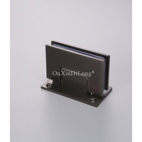 304 Stainless Steel Frameless Shower Glass Door Hinges 90 Degree Wall to Glass Clamps Fixed Holder Brackets Titanium Black
