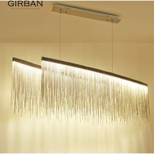 Girban Brand Modern LED chandelier Novelty loft illumination Nordic Fixtures Rectangle lighting for Restaurant dining room