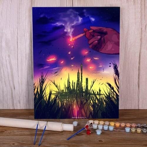 Scenery Paint By Numbers Package Acrylic Paints 50*70 Paiting By Numbers Decorative Paintings Adults Wall Art Handiwork