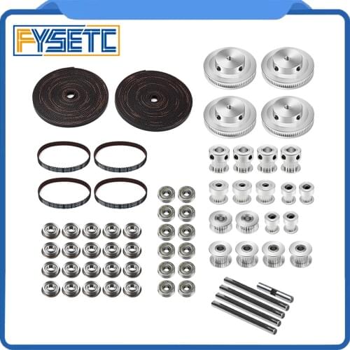 FYSETC Voron 2.4 3d Printer Corexy Motion Parts Gates GT2 LL-2GT RF Open Belt 2GT 16T 20T Pulley 188mm Belt Shaft Bearings