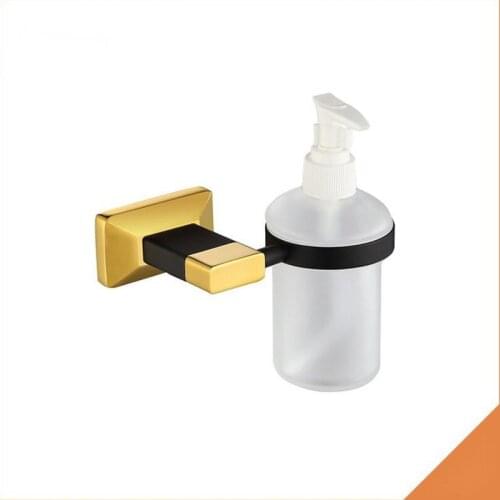 Soap Dispensers Luxury Golden Wall Mounted Liquid Soap Holder With Gold Frosted Glass Container Bottle Bathroom Products