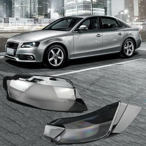 For Audi A4 B8 Front Clear Headlight Cover Kit Headlamp Lenses 2009 2010 2011 2012
