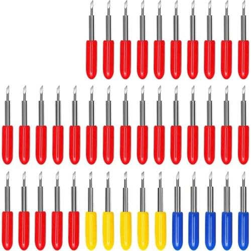 40Pcs Blades Vinyl Cutting Machines - 30/45/60 Degree Tungsten Steel Roland Plotter Cutting Replacement Blades