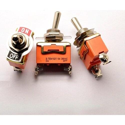 Moving toggle switch rocker switch E-TEN1021 2p 2 files 15A/250V (5 pcs)