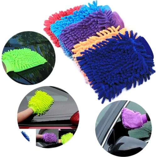 Double Sided Microfiber Washing Hand Gloves Car Window Dust Cleaning Glove Household Cleaning Towel Kitchen Accessories