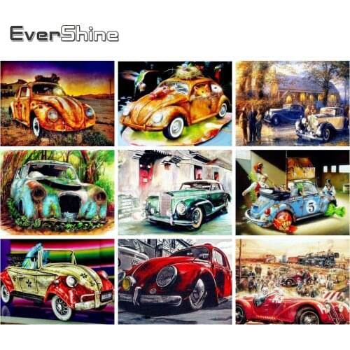 EverShine Diamond Painting Car Full Square Diamond Embroidery Kits Cross Stitch Rhinestones Picture Crafts Home Decoration