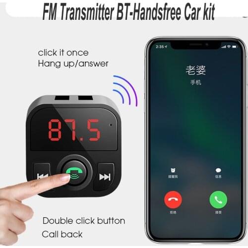 FM Transmitter Power Adapter Bluetooth-compatible Car Receiver Auto Radio Kit MP3 Player Handsfree Wireless FM Modulator