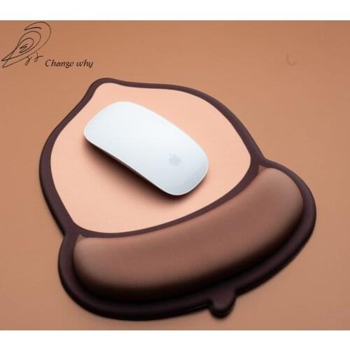 Cartoon 3D Mouse Pad Cute Nut Anime Soft Silicone Gaming Mousepad With Wrist Rest Support Keyboard Computer Otaku Desk Mat