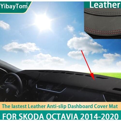 Best PU Leather Dashboard Anit-slip Anti-UV Cover mat Protective Carpet For Skoda Octavia 3 A7 MK3 5E 2014-2020 accessories