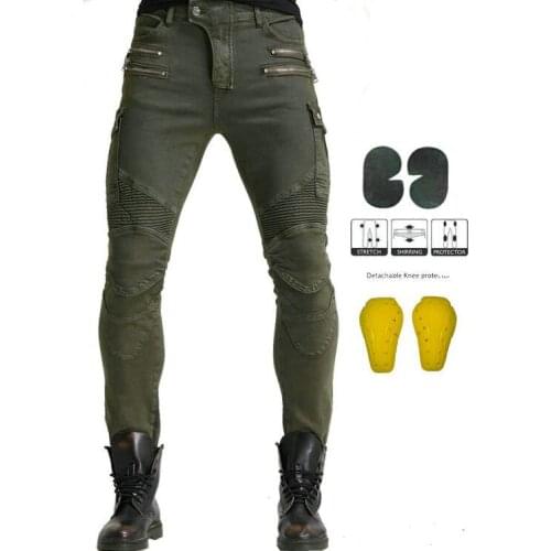 Motorcycle jeans riding Love Moto pants leisure trousers Not Komine off-road motocross riding pants zipper design with 4 Pads