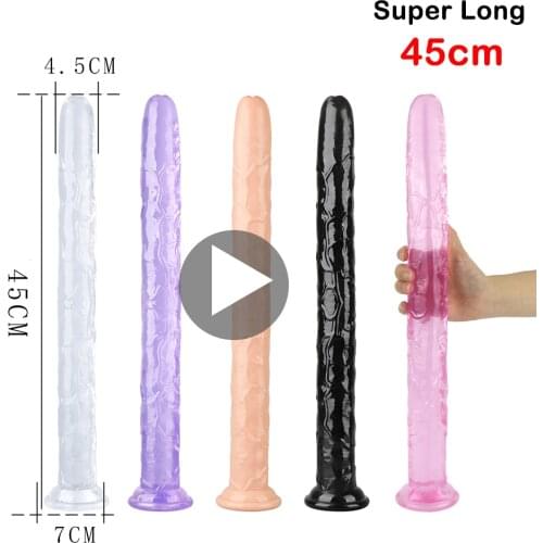 45cm Soft Jelly Dildo Double Long Realistic Dildos Cock Lesbian Vaginal Anal Plug Flexible Fake Penis For Women Dildos Sex Toys