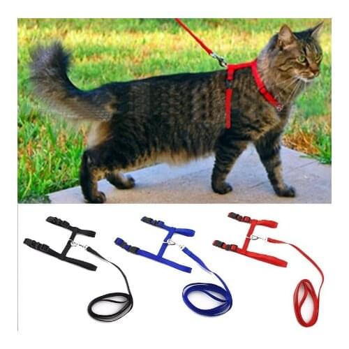New Nylon Pet Cat Kitten Adjustable Harness Lead Leash Collar Belt Safety Rope For Animals Adjustable Dog Traction Harness Belt