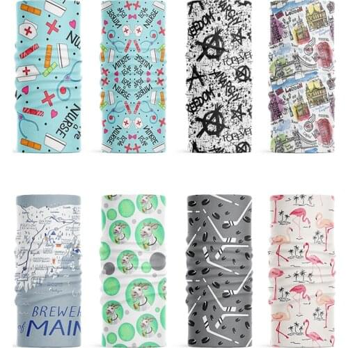 New Fashion 3D Printed Women Scarf Novelty Cartoon Pattern Magic Cycling Soft Headdress Outdoor Sports Accessories Cover Bandana