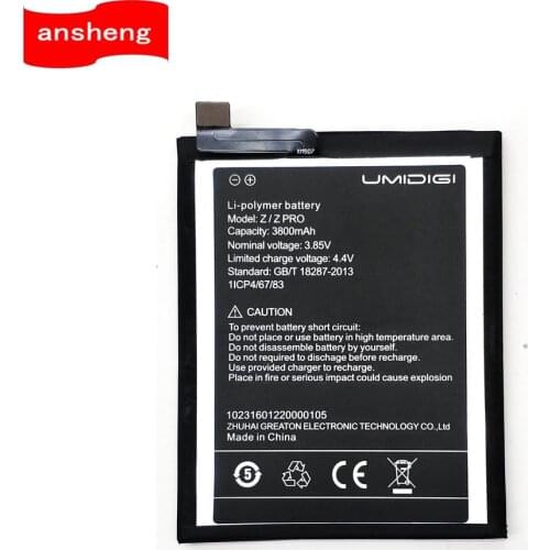 NEW Original High Quality 3800mAh battery for UMIDIGI Z Pro For UMI Z / Z Pro Smartphone