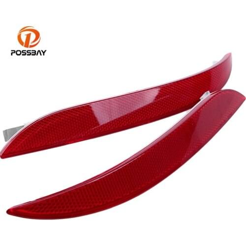POSSBAY Red Lens Rear Bumper Reflector Warning Light Without Bulb for BMW 5 Series E60 Sedan 2007-2009 Reflective Cover