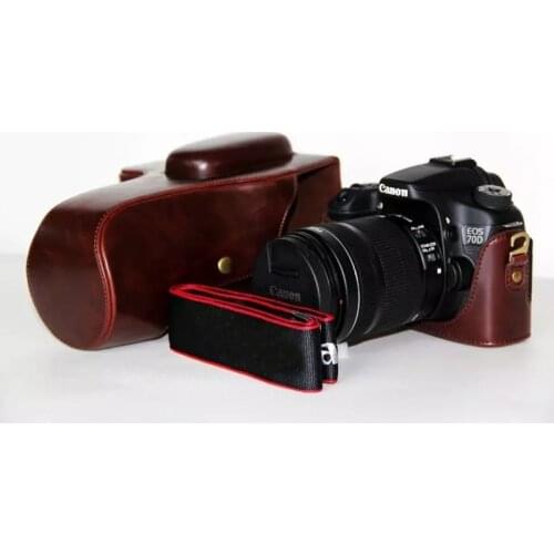Portable PU Leather Case Cover for Canon EOS 60D 70D 80D 90D 80D MarkII DSLR camera bag protective shell
