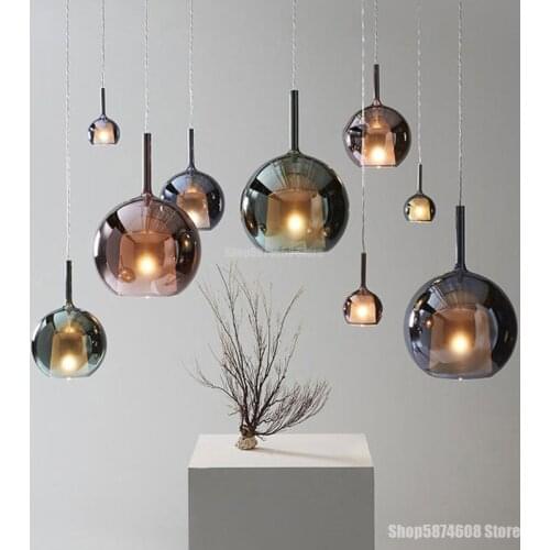 Nordic LED Glass pendant light Modern industrial lamp Bar Restaurant hanging lamps Bedroom Living Room Decoration light fixtures
