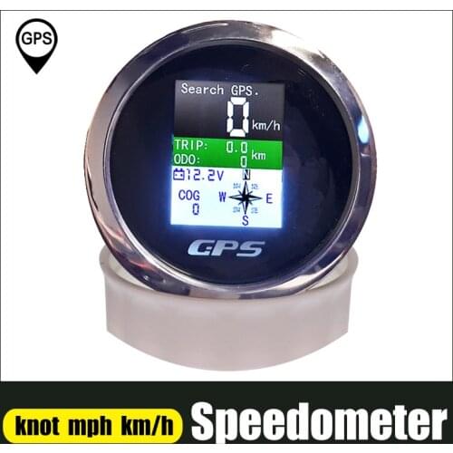 85mm GPS Speedometer For Boat Car Motor Yacht With GPS Antenna TFT Screen Waterproof Odometer Adjustable Trip ODO COG Voltmeter