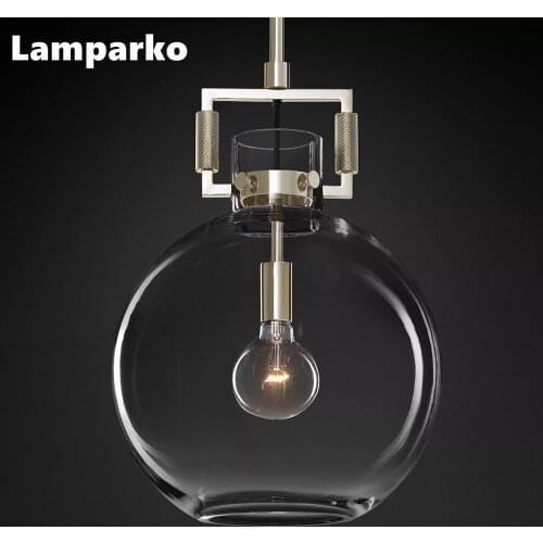 Machinist Glass Globe Pendant 10" Modern Suspension Pendant Lamp Home Decor Glass Hanging Light Fixture for Home Kitchen Island