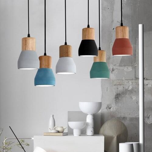 Nordic Cement Lamp Pendant Lamp For Living Room Bedside LED Light E27 Creative Pendant Light 12W Anti-Fall Luster AC110V AC220V