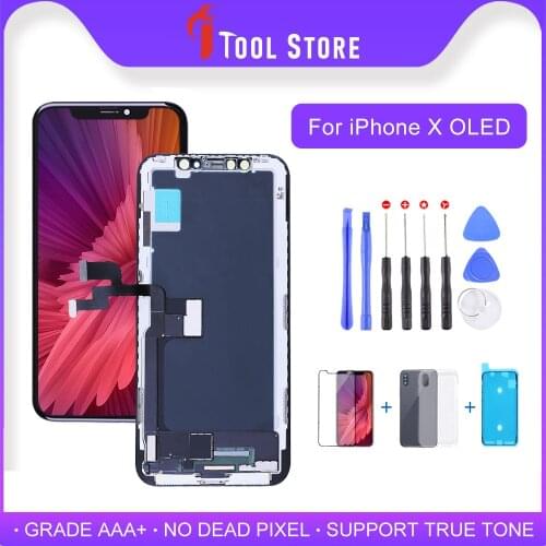 High Quality OLED For iPhone X Display With 3D Touch Digitizer Assembly No Dead Pixel LCD Screen Replacement With Free Gift