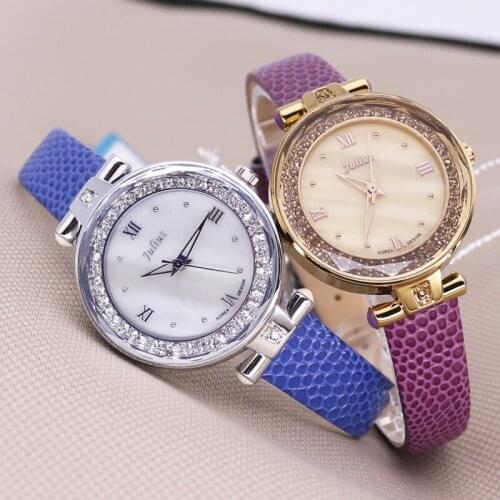 Mother-of-pearl Lady Womens Watch Japan Quartz Crystal Hours Fine Fashion Clock Bracelet Real Leather Girls Gift Julius