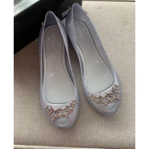 Melissa Soft Rose Woman Jelly Sandals 2020 Summer 2 flower Sandals Melissa Ladies Jelly Shoes Flat PVC candy Beach shoes