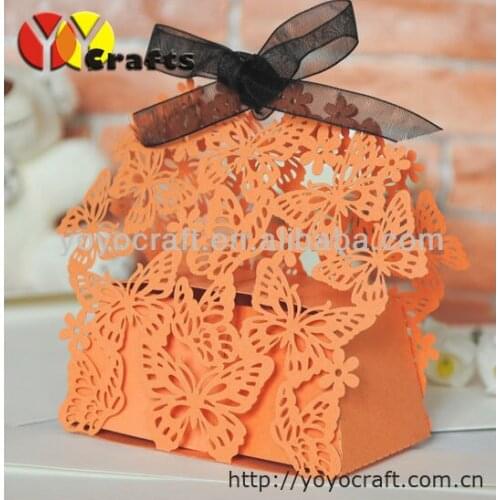 100 pcs butterfly box wholesale customed laser cut christmas candy box romantic design wedding box